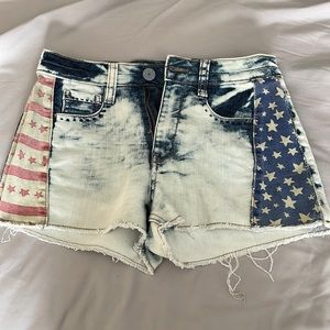 High Rise American Flag Shorts